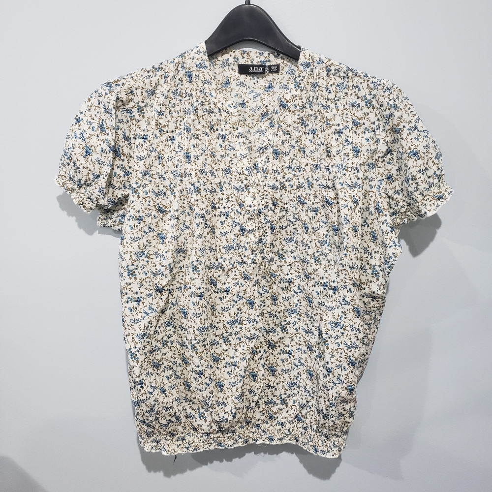 A.N.A Blouse with Blue Flowers